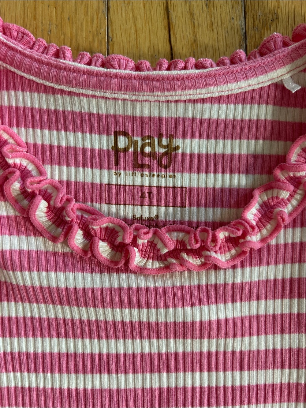 Little Sleepies Infinite Pink Stripe Ribbed Ruffle Tank - Picture 2 of 2
